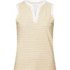 Abby Sleeveless Polo Monogram Peach