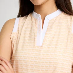Abby Sleeveless Polo Monogram Peach