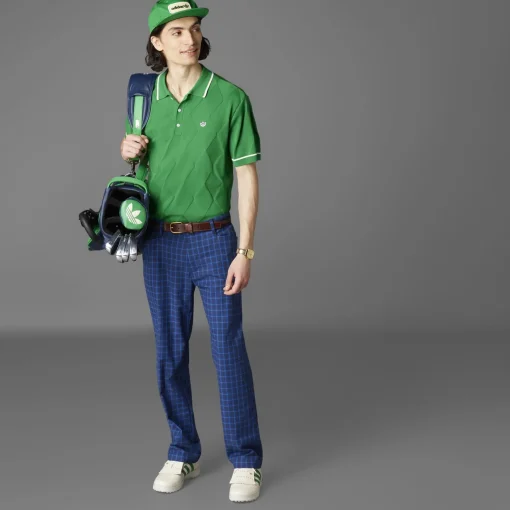 Argyle Knit Polo Green