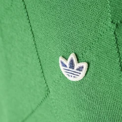 Argyle Knit Polo Green