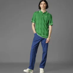 Argyle Knit Polo Green