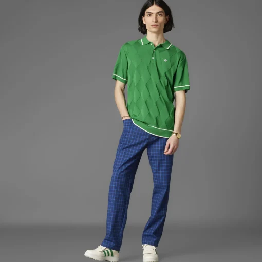 Argyle Knit Polo Green
