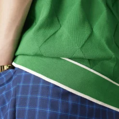 Argyle Knit Polo Green