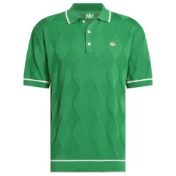 Argyle Knit Polo Green