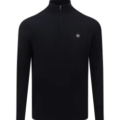 Autumn Crest Quarter Zip Knit Black