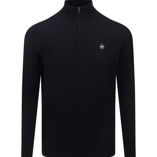 Autumn Crest Quarter Zip Knit Black