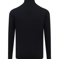 Autumn Crest Quarter Zip Knit Black