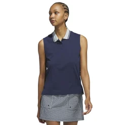 Beyond Twistknit Sleeveless Polo Shirt Navy