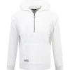 Castello French Terry Quarter Zip Hoodie White