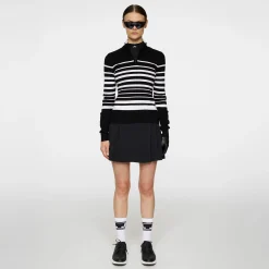Cheryl Knitted Quarter Zip Sweater Black