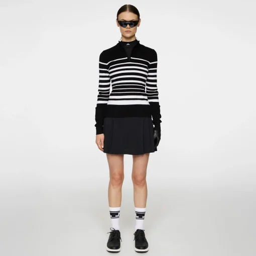 Cheryl Knitted Quarter Zip Sweater Black