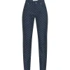 Chie Comfort Trousers Micro R Check Navy