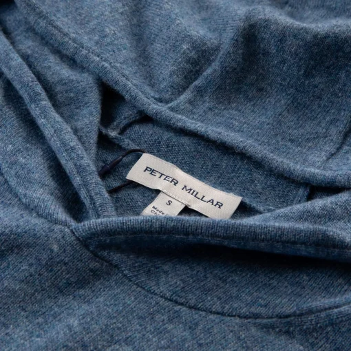 Conway Wool Cashmere Popover Hoodie Denim Blue