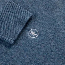 Conway Wool Cashmere Popover Hoodie Denim Blue