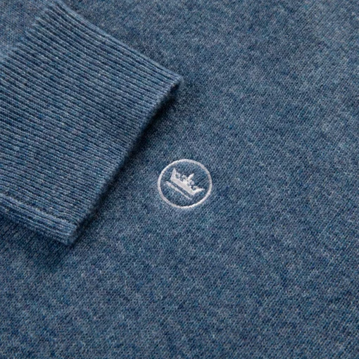 Conway Wool Cashmere Popover Hoodie Denim Blue