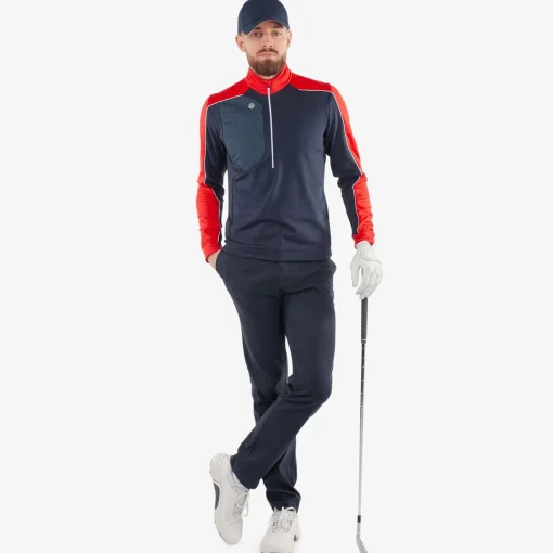 Dave INSULA Warm Half Zip Mid Layer Navy/Red