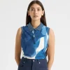 Deni Sleeveless Polo Blue Aquarelle