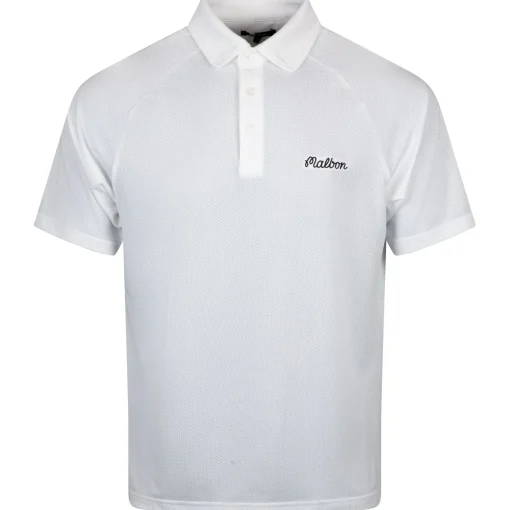 Evergreen Raglan Sleeve Mesh Polo White