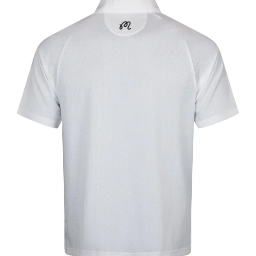 Evergreen Raglan Sleeve Mesh Polo White