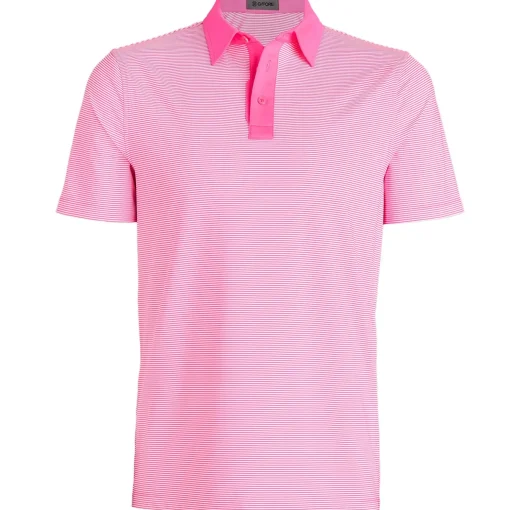 Feeder Stripe High Gauge Jersey Polo Knockout Pink