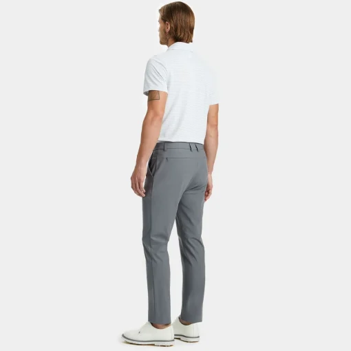 Four-Way Stretch Slim Leg Trousers Charcoal Grey