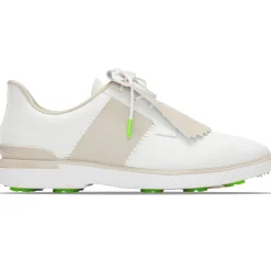 GALLIVAN2R Side Stripe Kiltie Golf Shoes Snow/Stone