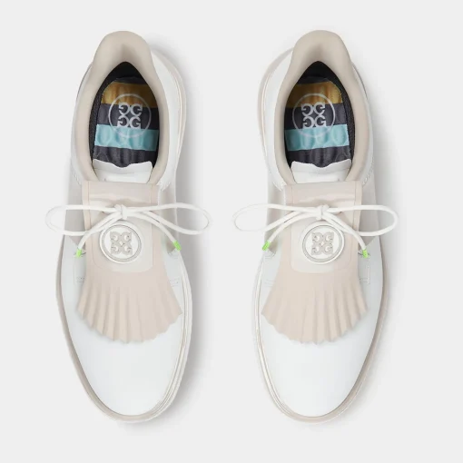GALLIVAN2R Side Stripe Kiltie Golf Shoes Snow/Stone