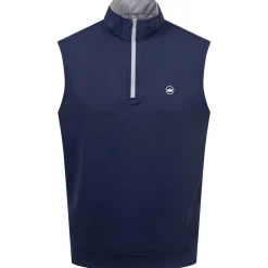 Galway Stretch Loop Ty Quarter Zip Vest Navy