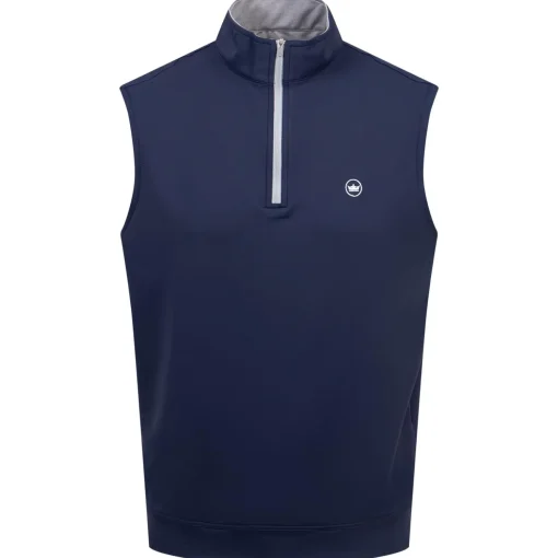Galway Stretch Loop Ty Quarter Zip Vest Navy