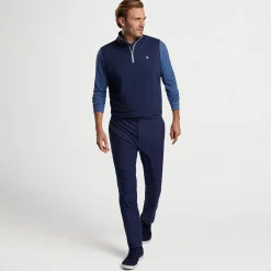 Galway Stretch Loop Ty Quarter Zip Vest Navy