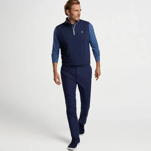 Galway Stretch Loop Ty Quarter Zip Vest Navy