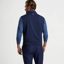 Galway Stretch Loop Ty Quarter Zip Vest Navy