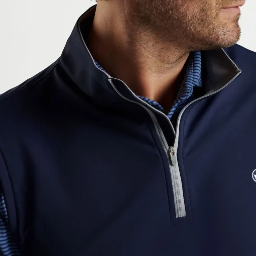 Galway Stretch Loop Ty Quarter Zip Vest Navy