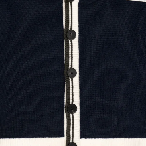 Golf Club Merino Wool Cardigan Navy