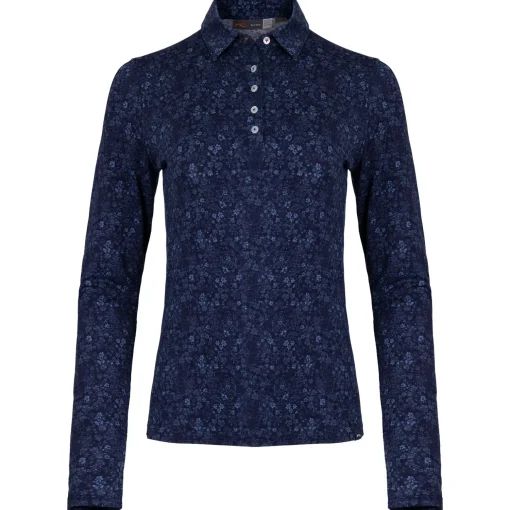 Hollow Pima LS Polo Atlanta Blue