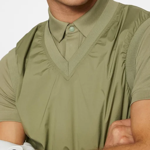 Hybrid Windbreaker Gilet Oil Green