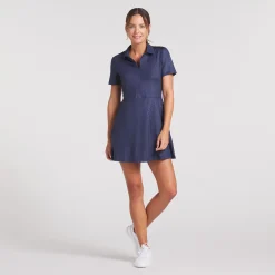 Kassidy Animal Deboss Dress Deep Navy