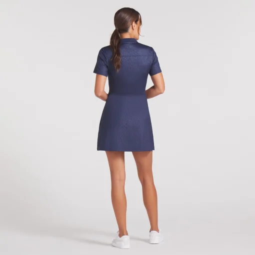 Kassidy Animal Deboss Dress Deep Navy