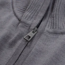 Kian Zipped Golf Sweater Grey Melange