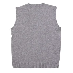 Knitted Vest Mid Grey Melange