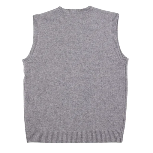 Knitted Vest Mid Grey Melange