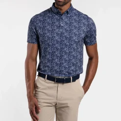 Lance Printed Polo Atlanta Blue/White