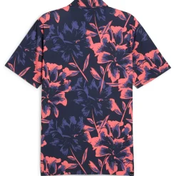 MATTR Broken Flower Polo Deep Navy/Peach Frost