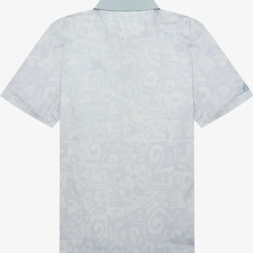 Mezzo Performace Pique Printed Polo Silver