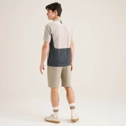 Panelled Mesh Polo Beige
