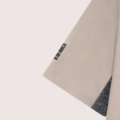 Panelled Mesh Polo Beige