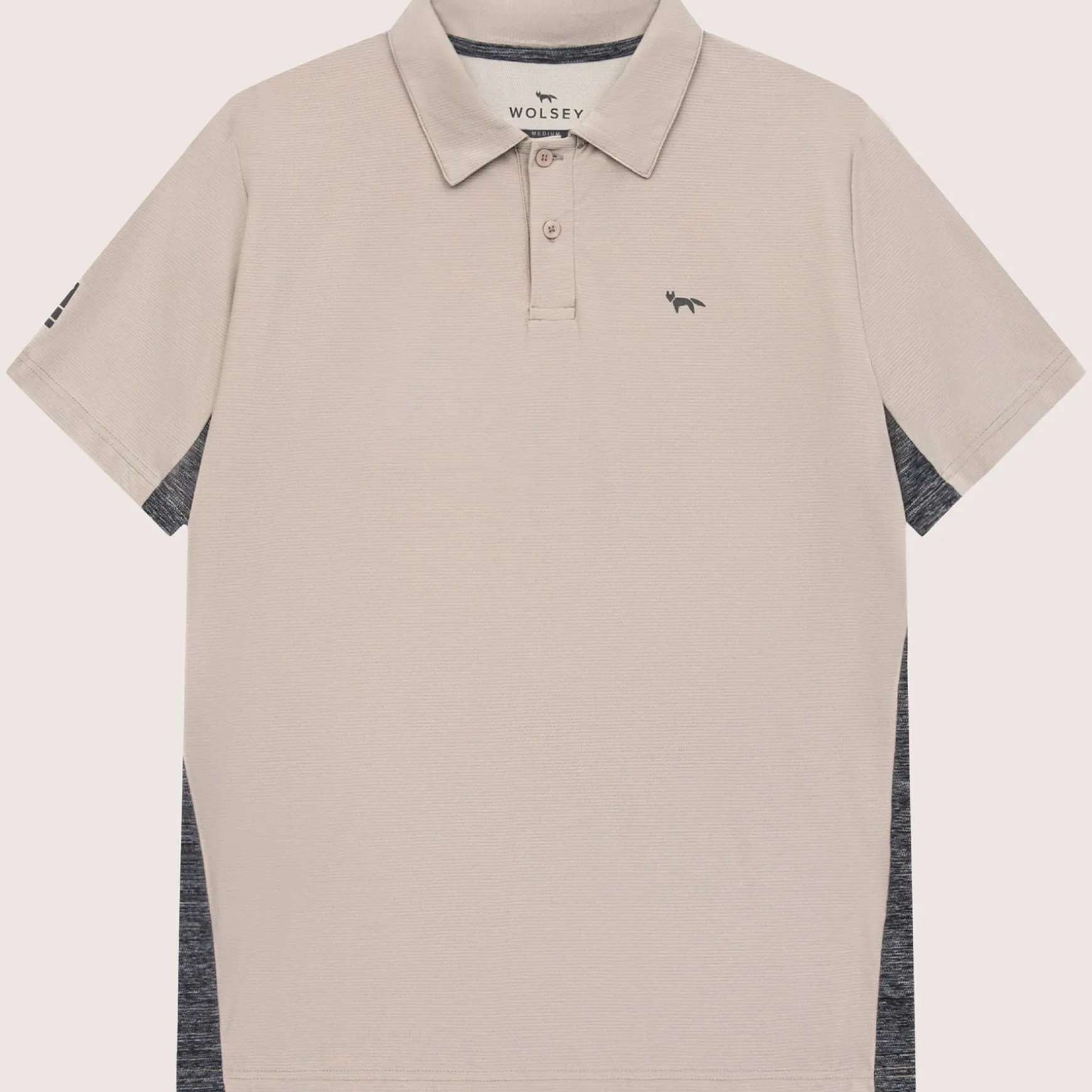Panelled Mesh Polo Beige