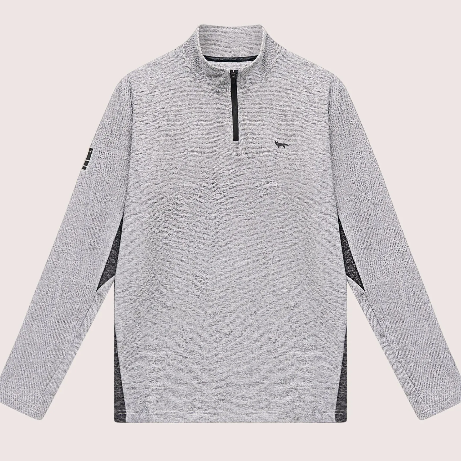 Panelled Mesh Quarter Zip Mid Layer Sage