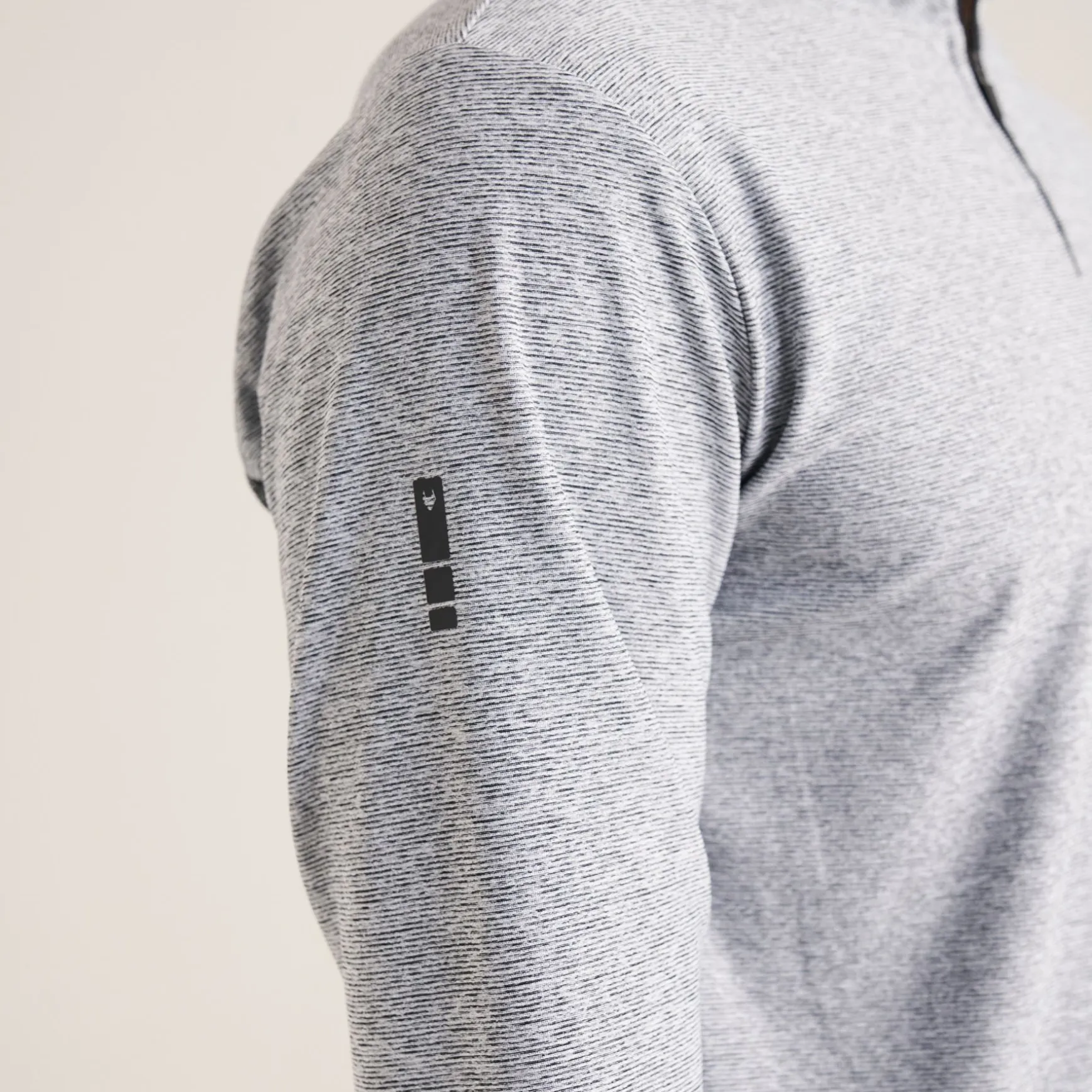 Panelled Mesh Quarter Zip Mid Layer Sage