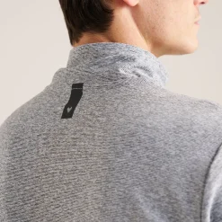 Panelled Mesh Quarter Zip Mid Layer Sage